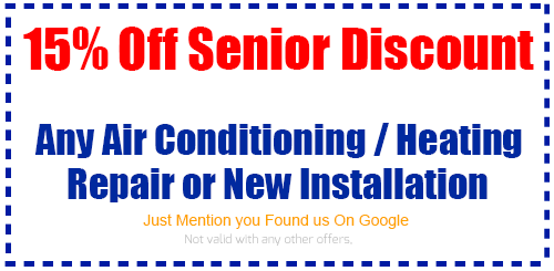 15% off senior discount heater & furnace repair or new intstallation